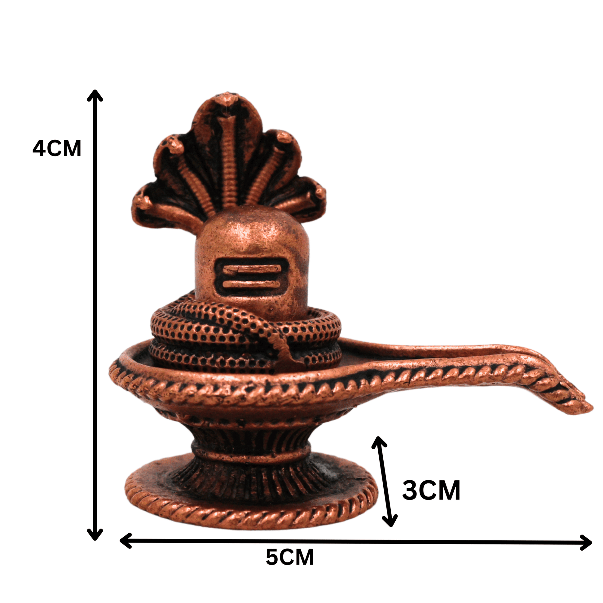 Copper Shivalingam Tamra Shiva Lingam Idol, Handcrafted Naga Aura Mahalingam, Jyotirlinga Pooja Murti, Brown, 1.5 Inch, 1 Piece