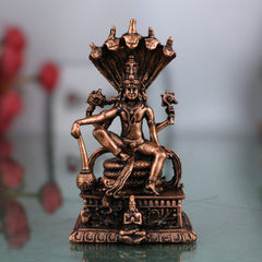 Copper Vishnu Idol, Narayana Moorti, Padmanabha Statue, Govinda Vigraham, Pooja Sculpture, Home Decor Showpiece, Brown, 3 Inch, 1 Piece