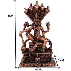 Copper Vishnu Idol, Narayana Moorti, Padmanabha Statue, Govinda Vigraham, Pooja Sculpture, Home Decor Showpiece, Brown, 3 Inch, 1 Piece