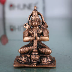 Copper Hanuman Idol, Maruti / Bajrangbali / Anjaneya Murti for Pooja, Home Decor, Gifts & Temple Sculpture, Brown, 2.5 Inch, 1 Piece