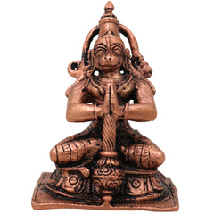 Copper Hanuman Idol, Maruti / Bajrangbali / Anjaneya Murti for Pooja, Home Decor, Gifts & Temple Sculpture, Brown, 2.5 Inch, 1 Piece