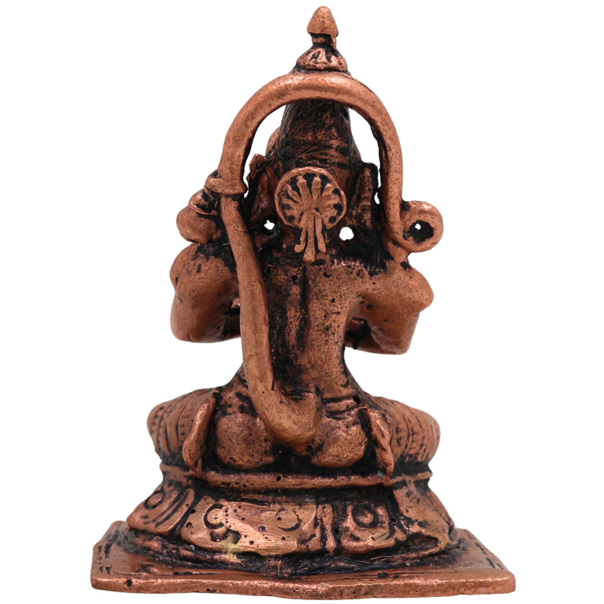 Copper Hanuman Idol, Maruti / Bajrangbali / Anjaneya Murti for Pooja, Home Decor, Gifts & Temple Sculpture, Brown, 2.5 Inch, 1 Piece