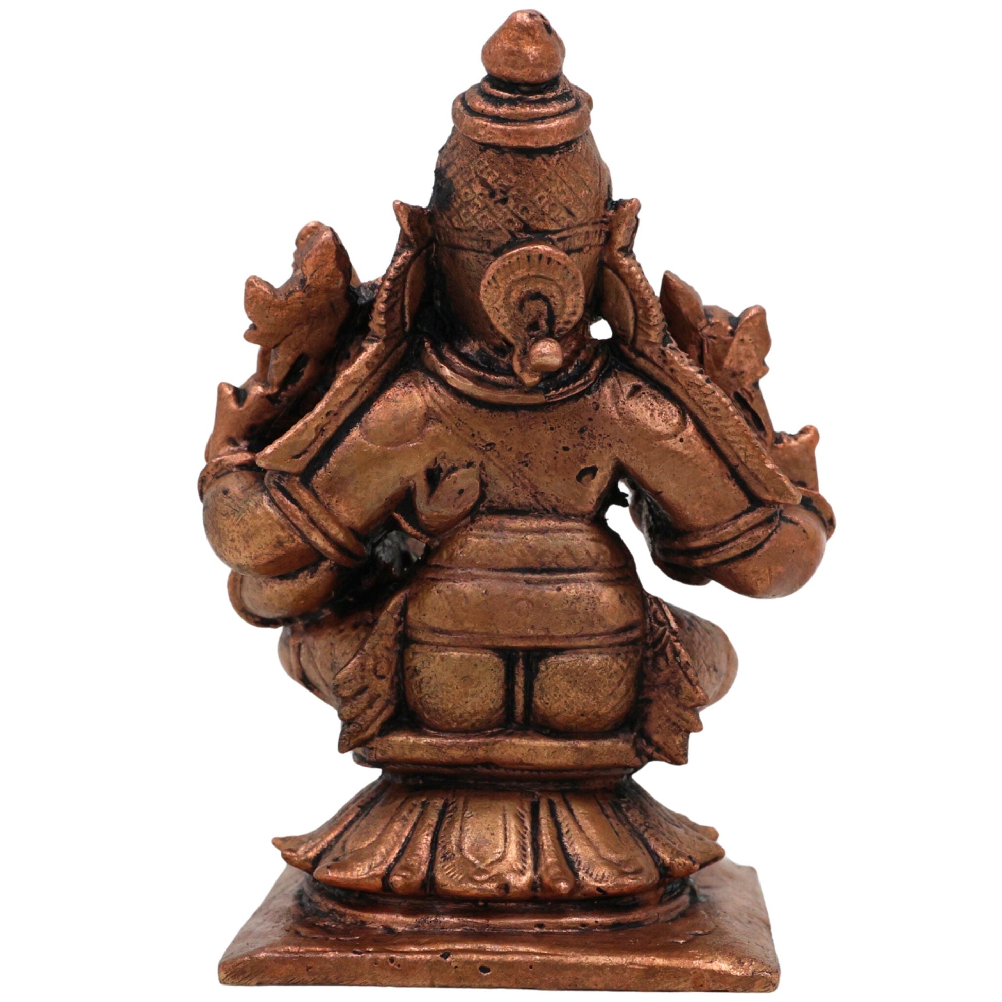 Copper Narasimha Lakshmi Idol, Handcrafted Narasimha Murti, Lakshmi Narayana Statue for Pooja, Home Decor & Gifts, Brown, 3 Inch, 1 Piece