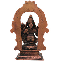 Copper Narasimha Lakshmi Idol, Handcrafted Lakshmi Narasimha Murti for Pooja, Home Decor & Temple, Brown, 4.5 Inch, 1 Piece