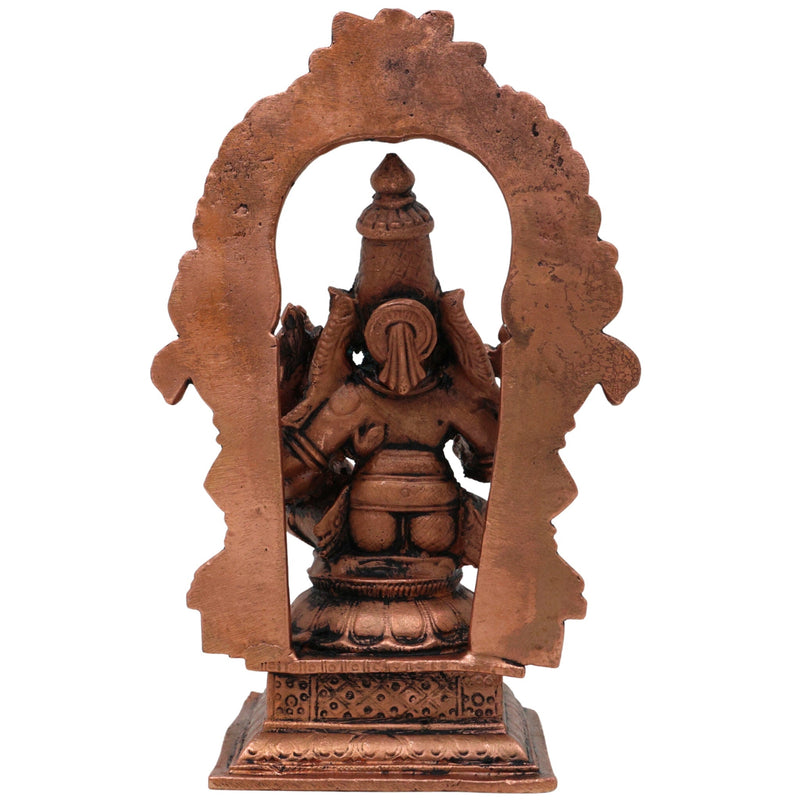 Copper Vishnu Lakshmi Idol,Tamra Lakshmi Narayana Murti, Venkateswara Srinivasa Padmanabha Statue, Handcrafted Pooja Home Decor, Brown, 4.5 Inch, 1 Piece