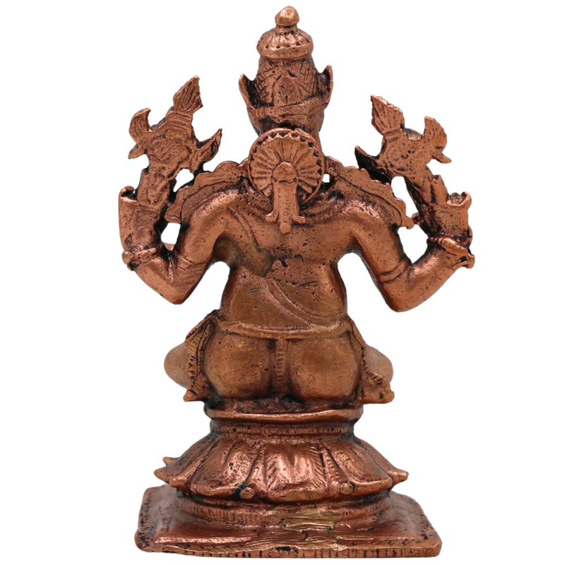 Copper Hayagriva Idol, Handcrafted Tamra Hayagreeva Murti, Sri Hayagriva Perumal, Hayagriva Swamy, Lakshmi Hayagriva Statue for Pooja, Home Temple & Spiritual Decor, Brown, 3 Inch, 1 Piece