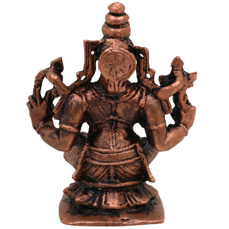 Copper Hayagriva Idol,Tamra Hayagreeva Vigraham, Lakshmi Hayagriva Moorti for Puja, Home Decor & Gifts, Handcrafted Tamraloha Hayagriva Swamy Statue, Brown, 2.5 Inch, 1 Piece