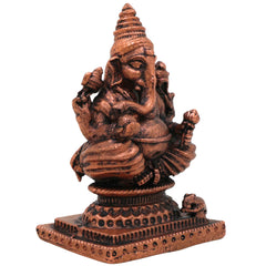 Copper Ganesh Idol, Tamra Ganapati Murti, Siddhivinayak, Vinayaka Home Decor Figurine, Handcrafted Moorti for Pooja & Gifts, Brown, 2.5 Inch, 1 Piece