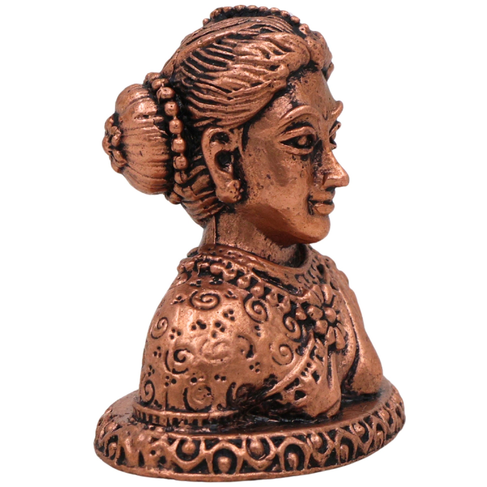 Copper Gowri Idol, Gauri Murti, Parvati Statue, Uma Moorti, Home Pooja Decor, Brown, 1.5 Inch, 1 Piece