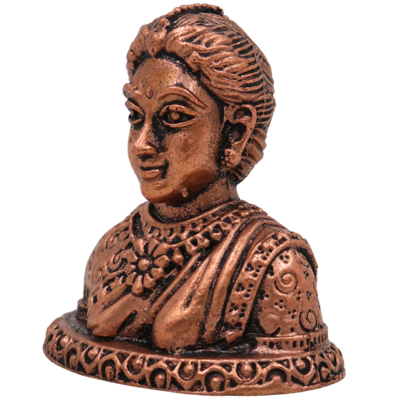 Copper Gowri Idol, Gauri Murti, Parvati Statue, Uma Moorti, Home Pooja Decor, Brown, 1.5 Inch, 1 Piece