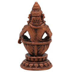 Copper Ayyappa Idol, Lord Ayyappa Statue, Swamy Ayyappa Murti, Shabarimala Sastha Sculpture for Pooja & Home Decor, Brown, 1.5 Inch, 1 Piece