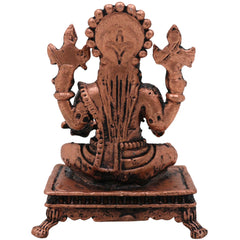 Pure Copper Lakshmi Idol, Handcrafted Mahalakshmi Murti, Thamira Dhanalakshmi Statue, Vaibhav Lakshmi Vigraham for Pooja, Temple & Home Decor,Tamra Shree Lakshmi Figurine, Brown, 2 Inch, 1 Piece