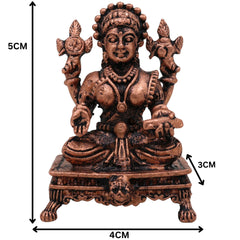 Pure Copper Lakshmi Idol, Handcrafted Mahalakshmi Murti, Thamira Dhanalakshmi Statue, Vaibhav Lakshmi Vigraham for Pooja, Temple & Home Decor,Tamra Shree Lakshmi Figurine, Brown, 2 Inch, 1 Piece