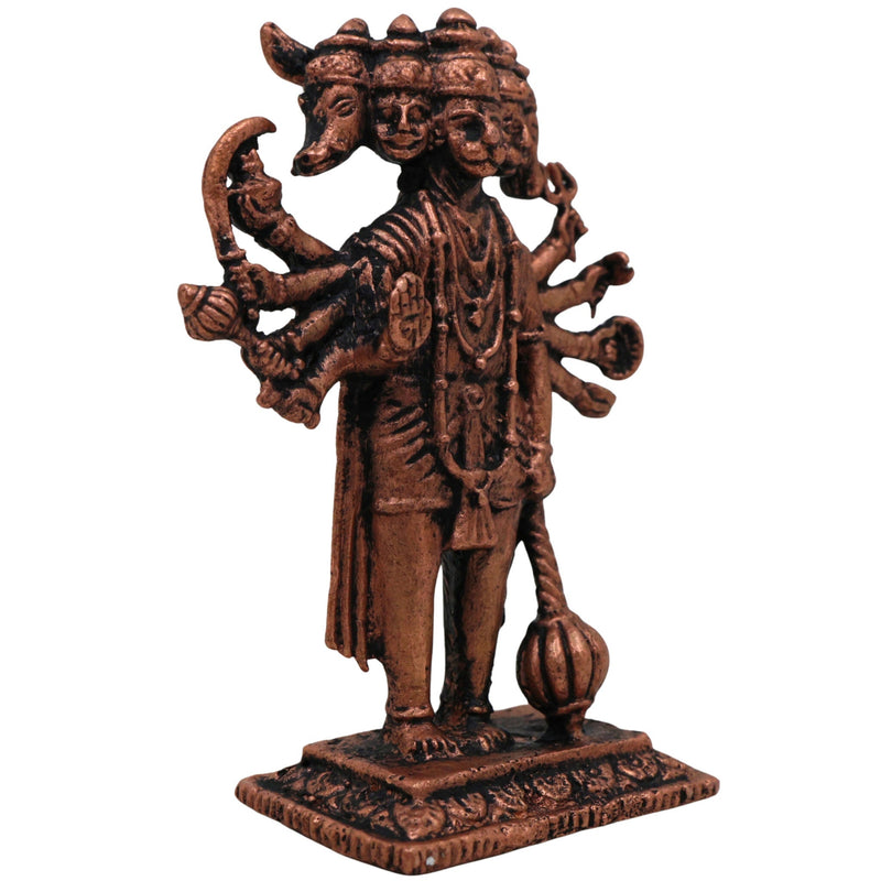 Copper Panchmukhi Hanuman Idol,Tamra Panchmukhi Anjaneya Murti,Thamira Bajrangbali Statue,Tamraloha Veer Maruti Nandan Vigraham, Brown, 2.5 Inch, 1 Piece