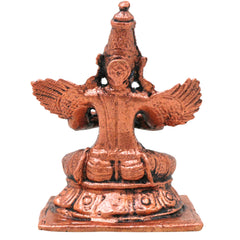 Copper Garudadev Idol, Handcrafted Tamra Garuda Dev Vigraham, Vainateya Suparna Pakshiraja Vishnu Vahana Murti for Pooja, Home Decor & Gifts, 2.5 Inch, 1 Piece