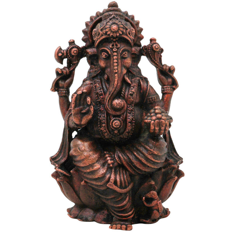 Copper Ganesha Idol, Handcrafted Tamra Vinayaka Moorti, Siddhivinayaka Vighnaharta Ganapati Murthi for Pooja, Home Decor & Spiritual Gifting , Brown, 3 Inch, 1 Piece