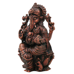 Copper Ganesha Idol, Handcrafted Tamra Vinayaka Moorti, Siddhivinayaka Vighnaharta Ganapati Murthi for Pooja, Home Decor & Spiritual Gifting , Brown, 3 Inch, 1 Piece