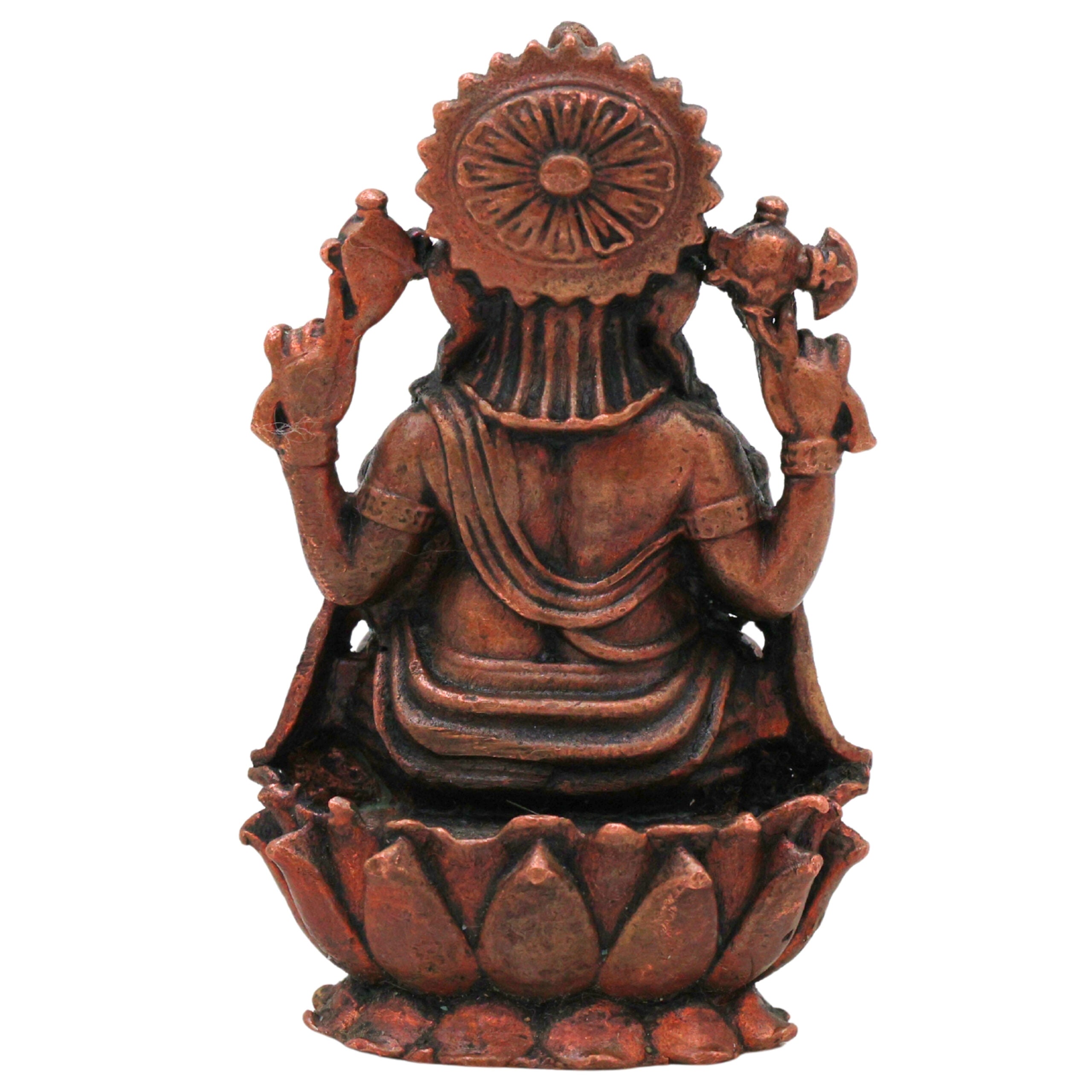 Copper Ganesha Idol, Handcrafted Tamra Vinayaka Moorti, Siddhivinayaka Vighnaharta Ganapati Murthi for Pooja, Home Decor & Spiritual Gifting , Brown, 3 Inch, 1 Piece