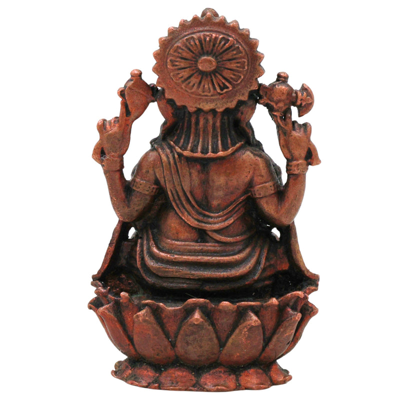 Copper Ganesha Idol, Handcrafted Tamra Vinayaka Moorti, Siddhivinayaka Vighnaharta Ganapati Murthi for Pooja, Home Decor & Spiritual Gifting , Brown, 3 Inch, 1 Piece
