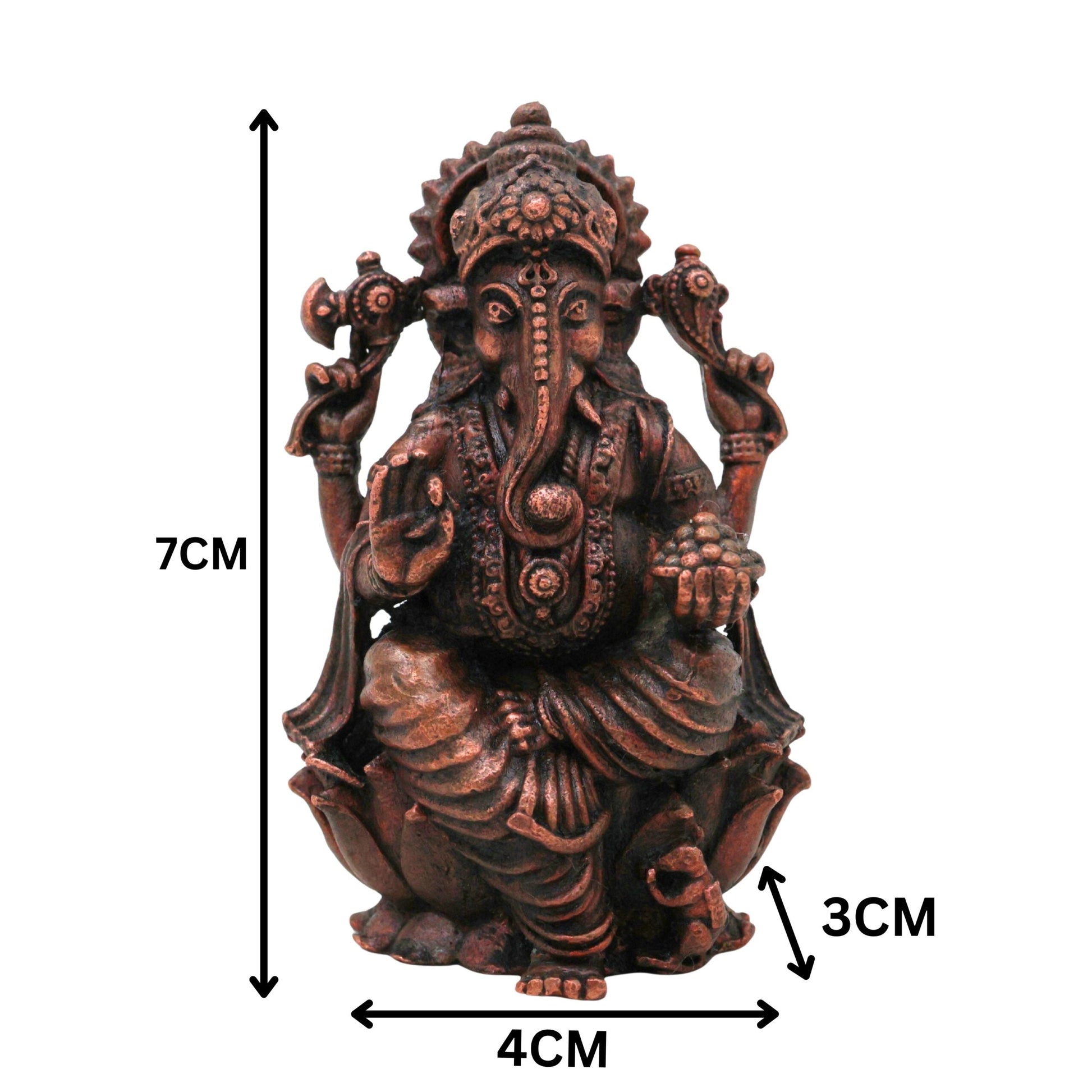 Copper Ganesha Idol, Handcrafted Tamra Vinayaka Moorti, Siddhivinayaka Vighnaharta Ganapati Murthi for Pooja, Home Decor & Spiritual Gifting , Brown, 3 Inch, 1 Piece