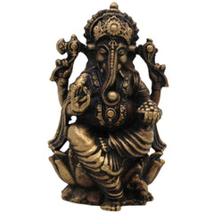 Brass Ganesha Idol, Ganapati Siddhivinayak Murti, Gajanana Statue for Pooja & Home Decor, Gold, 2.5 Inch, 1 Piece