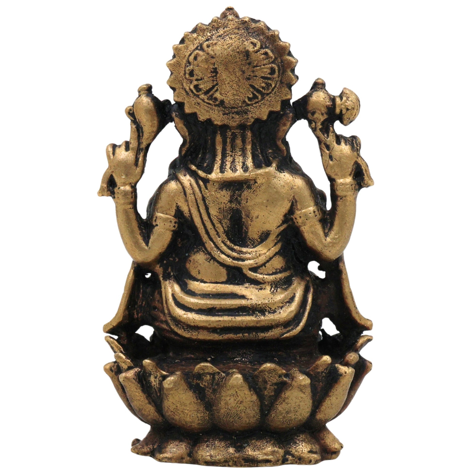Brass Ganesha Idol, Ganapati Siddhivinayak Murti, Gajanana Statue for Pooja & Home Decor, Gold, 2.5 Inch, 1 Piece