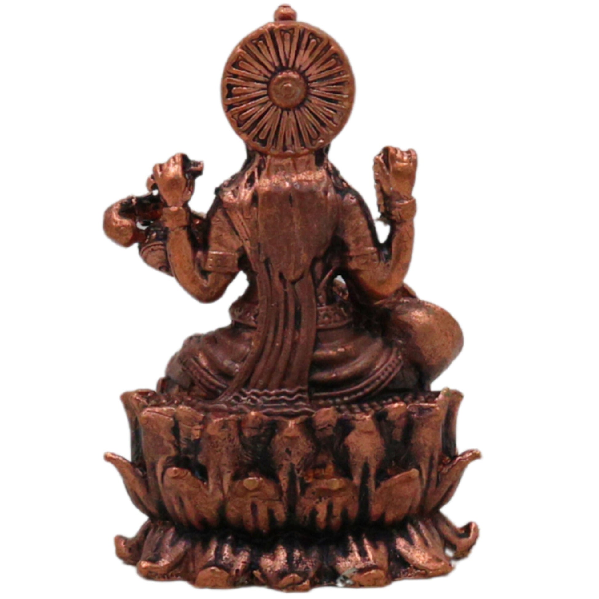 Copper Saraswati Idol Sharada Bharati Vani Vagdevi Hamsavahini Taamra Saraswati Murti | Divine Puja Moorti for Home Decor & Temple Sculpture, Brown, 2.5 Inch, 1 Piece