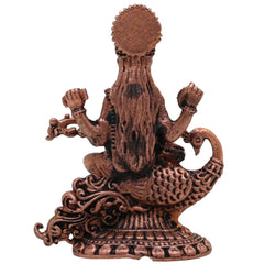Copper Saraswati Idol, Handcrafted Maa Saraswati Vagdevi Veenapani Sharada Devi Tamraloha Murti for Home Pooja & Decor, Brown, 2.5 Inch, 1 Piece