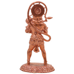 Copper Hanuman Idol, Handcrafted Tamra Anjaneya Murti, Bajrangbali Maruti Vayuputra Vigraham for Pooja Home Decor & Gifts, Brown, 3 Inch, 1 Piece