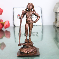 Copper Udupi Krishna Idol Handcrafted Traditional Balakrishna Murti for Pooja Home Decor & Spiritual Gifting , Brown, 4.5 Inch, 1 Piece