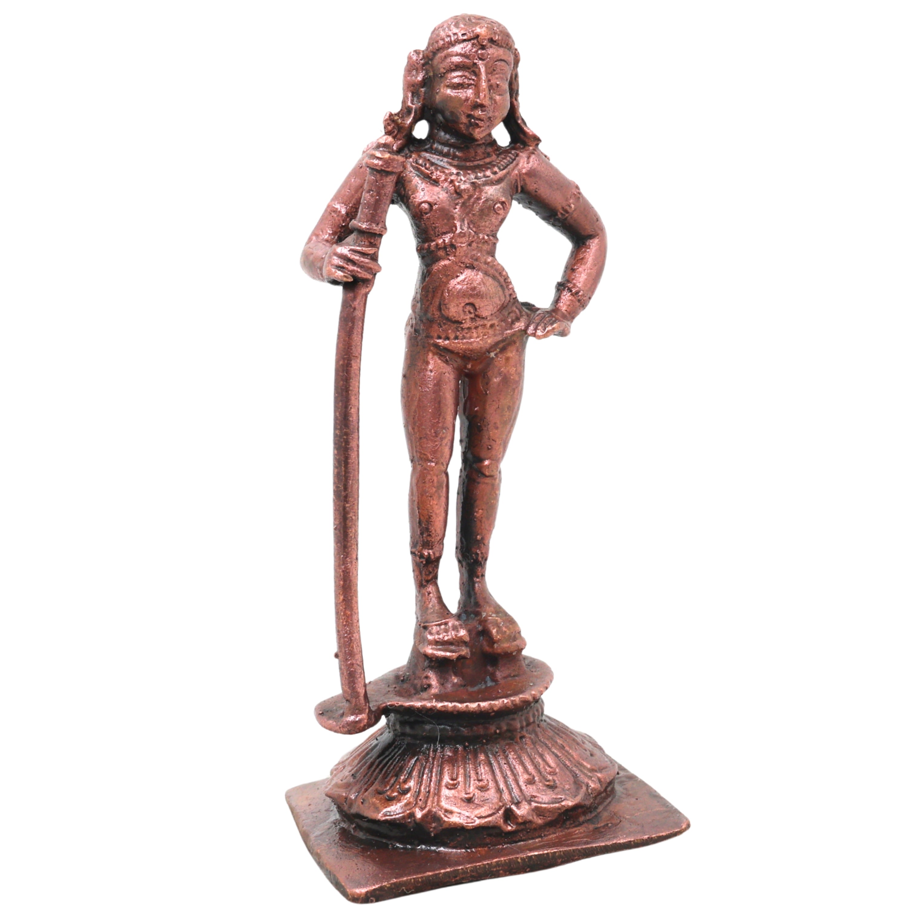 Copper Udupi Krishna Idol Handcrafted Traditional Balakrishna Murti for Pooja Home Decor & Spiritual Gifting , Brown, 4.5 Inch, 1 Piece