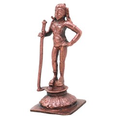 Copper Udupi Krishna Idol Handcrafted Traditional Balakrishna Murti for Pooja Home Decor & Spiritual Gifting , Brown, 4.5 Inch, 1 Piece