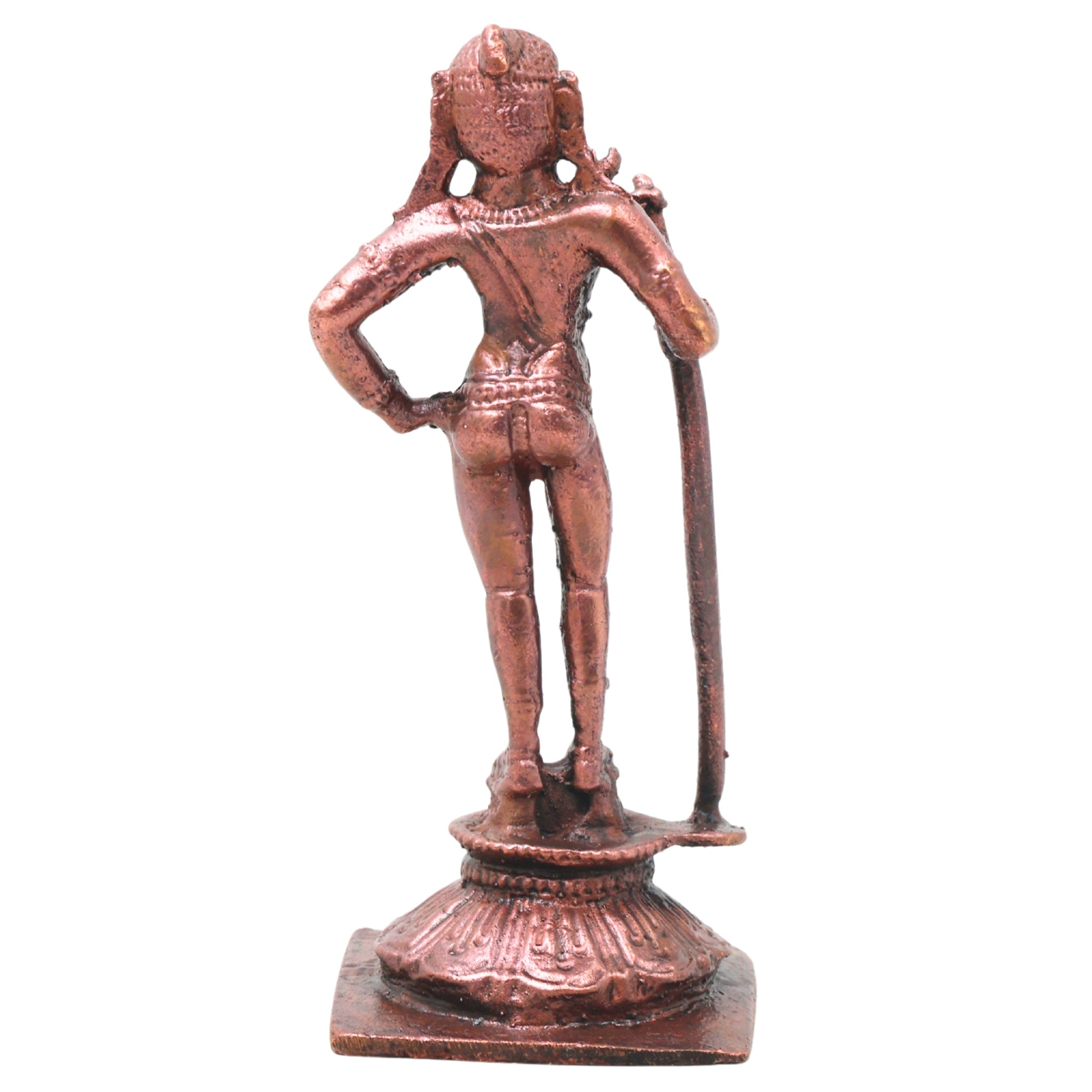 Copper Udupi Krishna Idol Handcrafted Traditional Balakrishna Murti for Pooja Home Decor & Spiritual Gifting , Brown, 4.5 Inch, 1 Piece