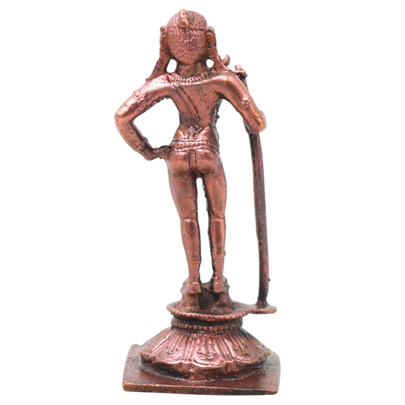 Copper Udupi Krishna Idol Handcrafted Traditional Balakrishna Murti for Pooja Home Decor & Spiritual Gifting , Brown, 4.5 Inch, 1 Piece