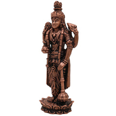 Handcrafted Copper Vishnu Idol, Tamra Narayana Moorti,Thamira Balaji Statue, Vaikunthanatha Govinda Murti for Pooja, Home Temple & Spiritual Decor, Brown, 4 Inch, 1 Piece