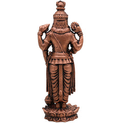 Handcrafted Copper Vishnu Idol, Tamra Narayana Moorti,Thamira Balaji Statue, Vaikunthanatha Govinda Murti for Pooja, Home Temple & Spiritual Decor, Brown, 4 Inch, 1 Piece