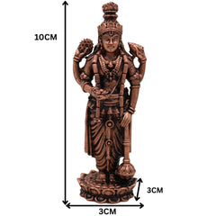 Handcrafted Copper Vishnu Idol, Tamra Narayana Moorti,Thamira Balaji Statue, Vaikunthanatha Govinda Murti for Pooja, Home Temple & Spiritual Decor, Brown, 4 Inch, 1 Piece