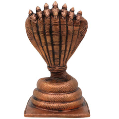 copper Sheshnag Figurine, Ananta Naga Idol, Adishesha Tamraloha Statue, Shesha Vasuki Copper Idol, Brown, 4.5 Inch, 1 Piece