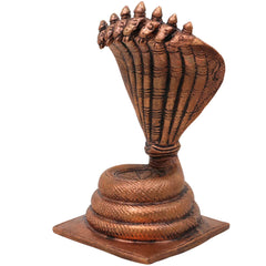copper Sheshnag Figurine, Ananta Naga Idol, Adishesha Tamraloha Statue, Shesha Vasuki Copper Idol, Brown, 4.5 Inch, 1 Piece