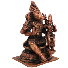 Copper Lakshmi Varaha Swamy Idol, Tamra Bhu Varaha Murti, Handcrafted Varaha Perumal Statue for Pooja, Temple & Home Decor, Brown, 4 Inch, 1 Piece