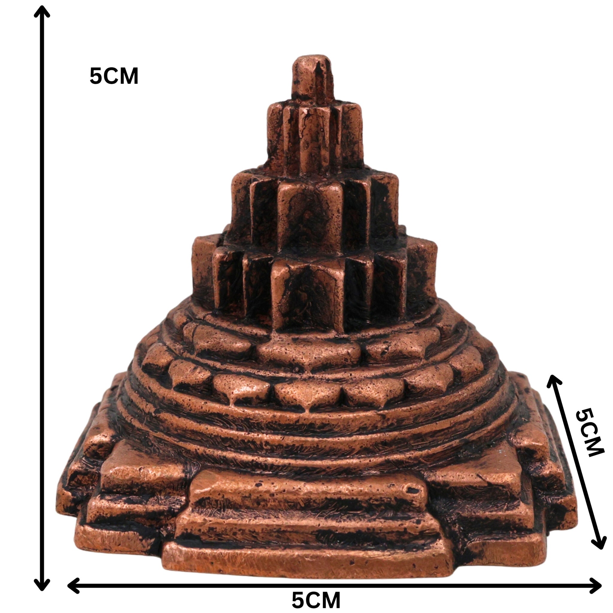 Handcrafted Copper Sri Yantra, Tamra Shree Chakra Meru Yantra for Wealth, Prosperity & Vastu, Thamira Kuber Lakshmi Yantra, Bhunes Puja Home Decor Gift, Brown, 2 Inch, 1 Piece