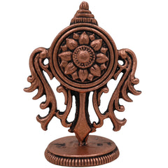Copper Sudarshan Chakra, Handcrafted Tamra Vishnu Chakra Yantra, Divine Narayana Sudarshana Disc for Protection, Energy & Positivity, Brown, 2 Inch, 1 Piece