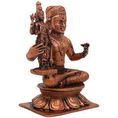 Copper Ramanujacharya Idol, Tamra Ramanuja Statue, Thamira Ramanujar Vigraham, Udayavar Emberumanar Murti, Vishishtadvaita Acharya Idol, Sri Vaishnava Decor Gift, Brown, 3.5 Inch, 1 Piece