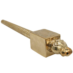 Brass Nandhi Havan Spoon Peetal Pooja Spoon, Pittal Homa Yagna Spoon, Vedic Agnihotra Ritual Tool, Sacred Nandi Dev Pital Spoon, Gold, 3 Inch, 1 Piece