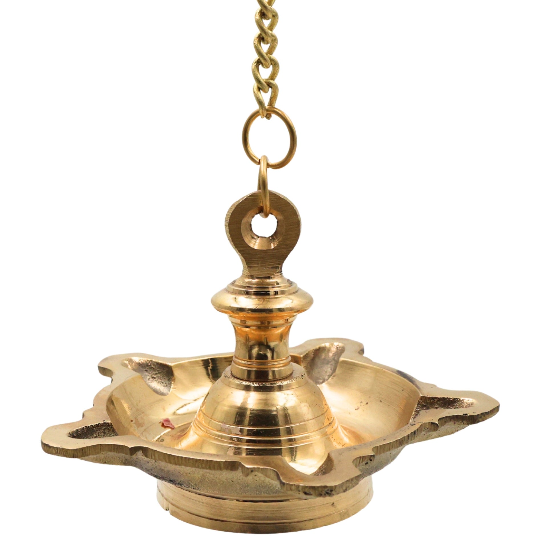 Brass Hanging Lamp Deepam Vilakku for Pooja,  Traditional Temple Decor & Auspicious Gifting, Gold, 3 Inch, 1 Piece