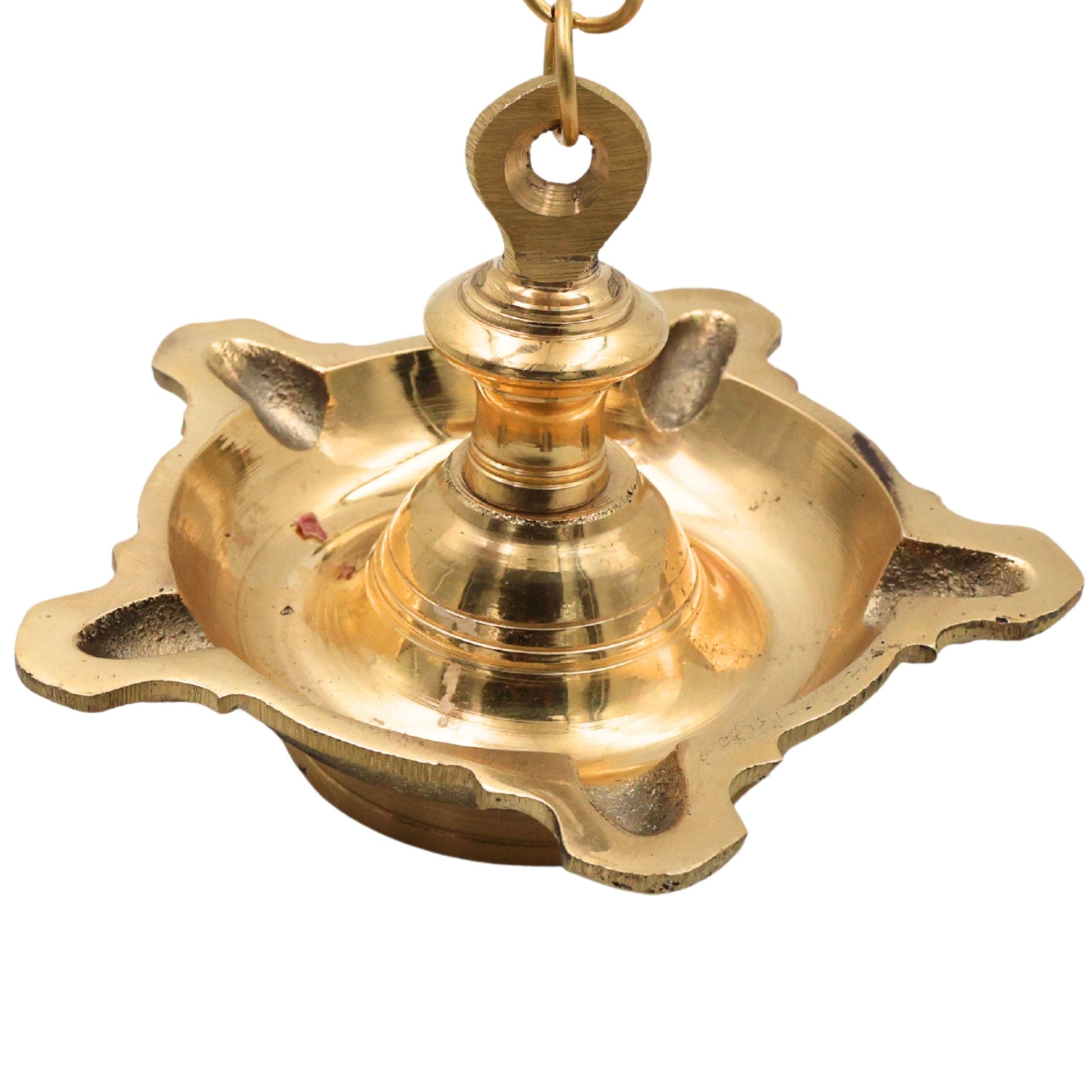 Brass Hanging Lamp Deepam Vilakku for Pooja,  Traditional Temple Decor & Auspicious Gifting, Gold, 3 Inch, 1 Piece