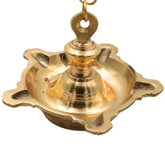 Brass Hanging Lamp Deepam Vilakku for Pooja,  Traditional Temple Decor & Auspicious Gifting, Gold, 3 Inch, 1 Piece
