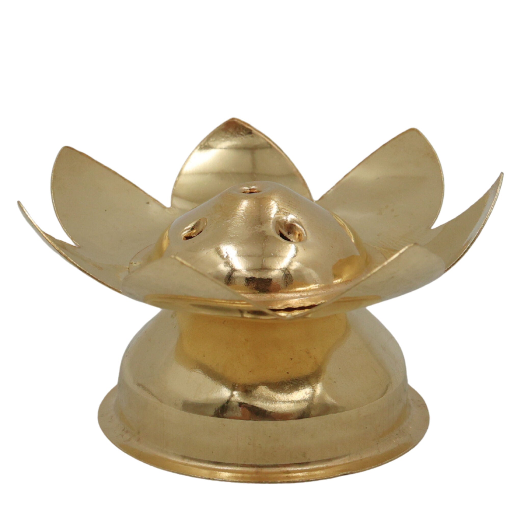 Handcrafted Brass Agarbatti Holder Stand, Peetal Pital Pittal Incense Stick Holder for Pooja Temple, Traditional Dhoopbatti Stand, Gold, 1.5 Inch, 1 Piece