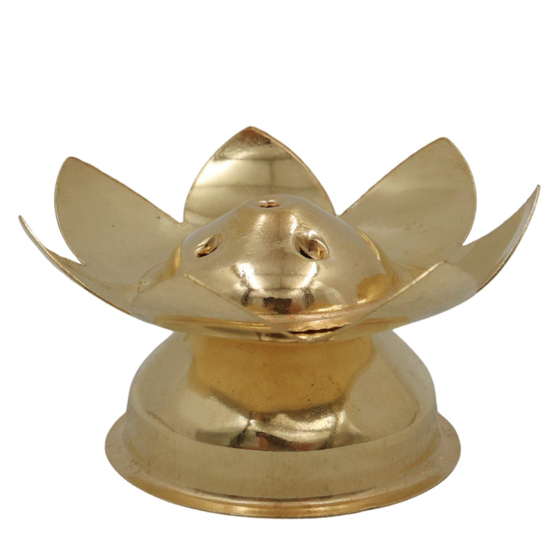 Handcrafted Brass Agarbatti Holder Stand, Peetal Pital Pittal Incense Stick Holder for Pooja Temple, Traditional Dhoopbatti Stand, Gold, 1.5 Inch, 1 Piece