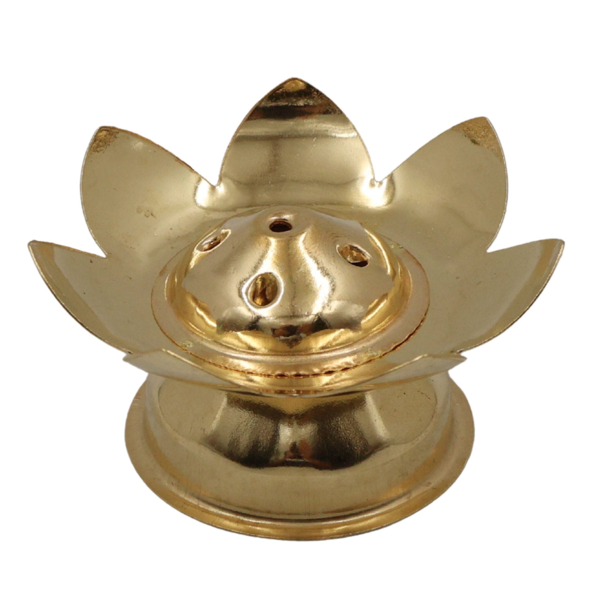 Handcrafted Brass Agarbatti Holder Stand, Peetal Pital Pittal Incense Stick Holder for Pooja Temple, Traditional Dhoopbatti Stand, Gold, 1.5 Inch, 1 Piece